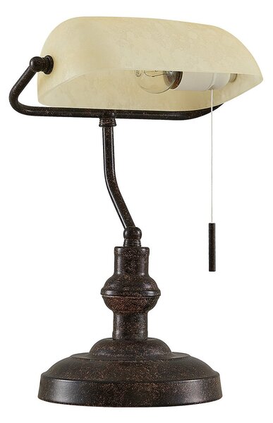 Stolové Lampa Lindby, Profina, Hnedá / Hrdzavá, Obývacia izba, Kov, Starožitný