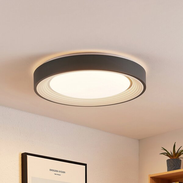 Stropné Lampa Lindby, Lindum, stmievateľné, Čierna, Obývacia izba, Kov, Moderný