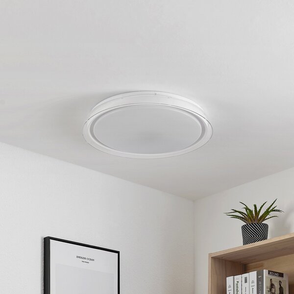 Stropné Lampa Lindby, Sleya, stmievateľné, Biela, Obývacia izba, Plast, Moderný