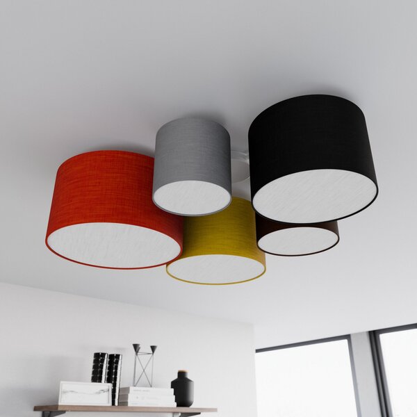 Stropné Lampa Lindby, Laurenz, stmievateľné, Viacfarebná, Obývacia izba, Tkanina / Textil, Moderný