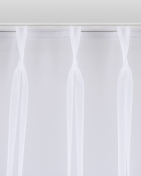 Záclona so systémom FLEX (dvojité spony flex) farba produktu biela látka polopriehľadný, zapletaná, vzorované