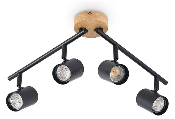 Stropné Lampa Lindby, Xiomara, stmievateľné, Čierna, Obývacia izba, Kov, Moderný