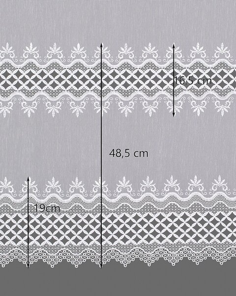 Záclona so systémom FLEX (dvojité spony flex) farba produktu biela látka polopriehľadný, zapletaná, vzorované
