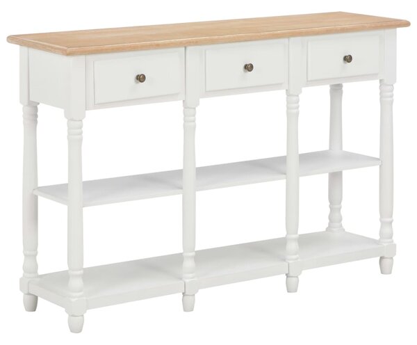 Konzolový stolík biely 120x30x76 cm MDF