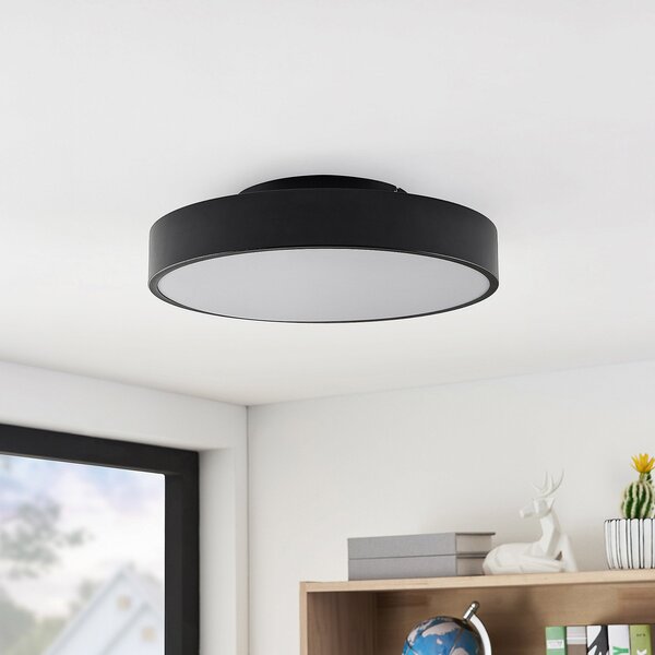 Stropné Lampa Lindby, Milada, stmievateľné, Čierna, Obývacia izba, Kov, Moderný
