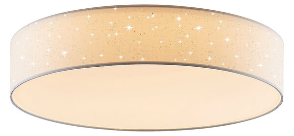 Stropné Lampa Lindby, Ellamina, stmievateľné, Biela, Obývacia izba, Tkanina / Textil, Moderný
