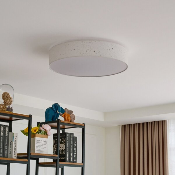 Stropné Lampa Lindby, Ellamina, stmievateľné, Biela, Obývacia izba, Tkanina / Textil, Moderný