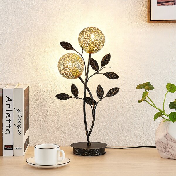 Stolové Lampa Lucande, Evory, Čierna, Obývacia izba, Kov, Florentský