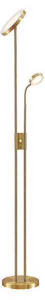 Stojacie Lampa Lindby, Seppa, stmievateľné, Zlatá / Mosadz, Obývacia izba, Kov, Moderný