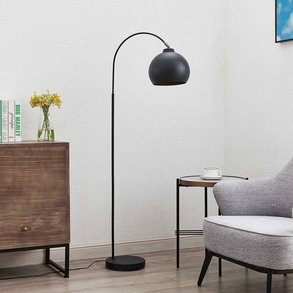 Stojacie Lampa Lindby, Minali, Čierna, Obývacia izba, Kov, Moderný