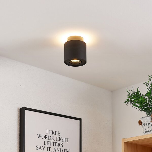 Stropné Lampa Arcchio, Walisa, stmievateľné, Čierna, Obývacia izba, Hliník, Moderný