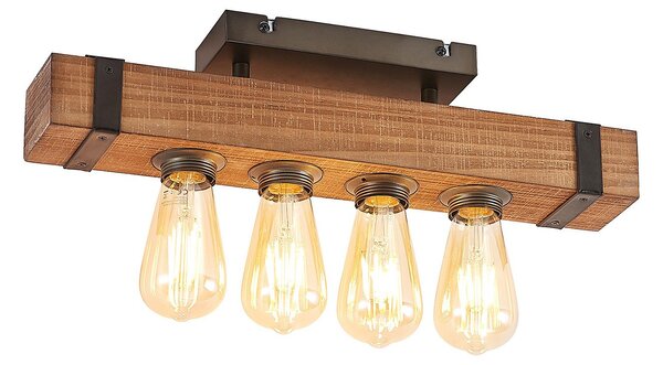Stropné Lampa Lindby, Sverina, Drevo, Obývacia izba, Drevo, Rustikálny