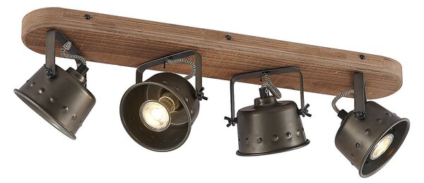 Stropné Lampa Lindby, Rubinjo, stmievateľné, Čierna, Obývacia izba, Kov, Vintage