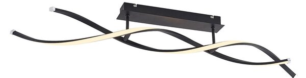 Stropné Lampa Lindby, Welina, stmievateľné, Čierna, Obývacia izba, Kov, Moderný