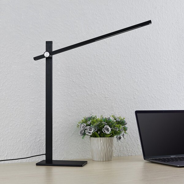 Stolové Lampa Lucande, Wasko, stmievateľné, Čierna, Pracovňa, Kov, Moderný