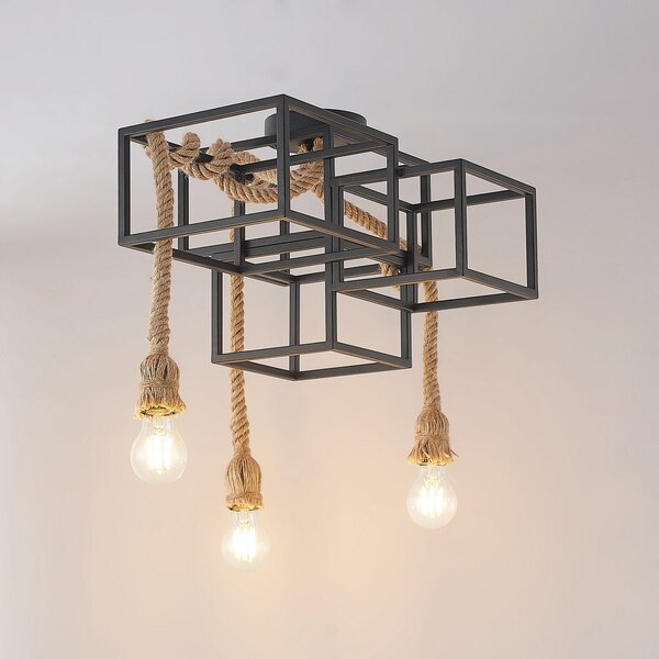 Stropné Lampa Lucande, Andrik, stmievateľné, Čierna, Obývacia izba, Kov, Moderný