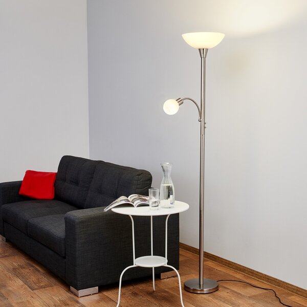 Stojacie Lampa Lindby, Elaina, Sivá, Obývacia izba, Kov, Moderný