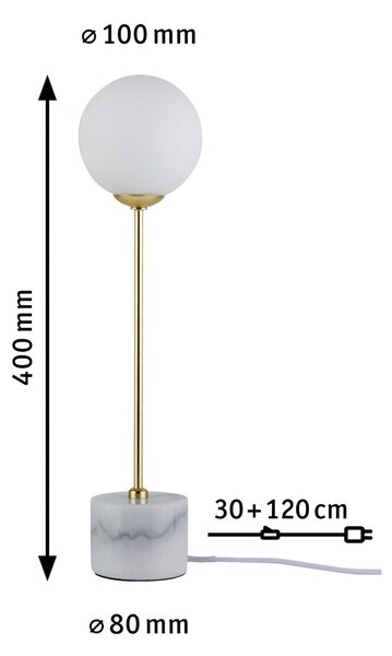 Stolové Lampa Paulmann, Moa, Biela, Obývacia izba, Kameň, Moderný