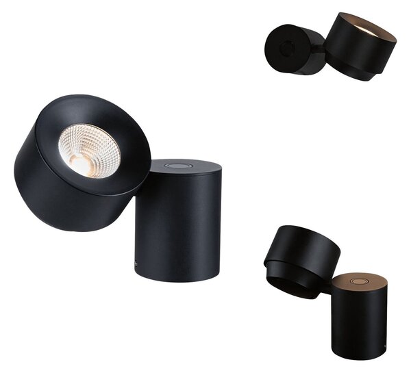 Stolové Lampa Paulmann, Puric Pane I, stmievateľné, Čierna, Obývacia izba, Kov, Moderný