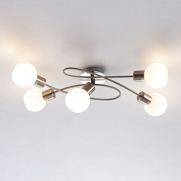 Stropné Lampa Lindby, Elaina, stmievateľné, Metalická, Obývacia izba, Kov, Moderný