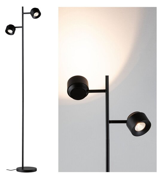 Stojacie Lampa Paulmann, Puric Pane I, stmievateľné, Čierna, Obývacia izba, Kov, Moderný