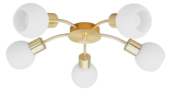 Stropné Lampa Lindby, ELAINA, stmievateľné, Zlatá / Mosadz, Obývacia izba, Kov, Moderný