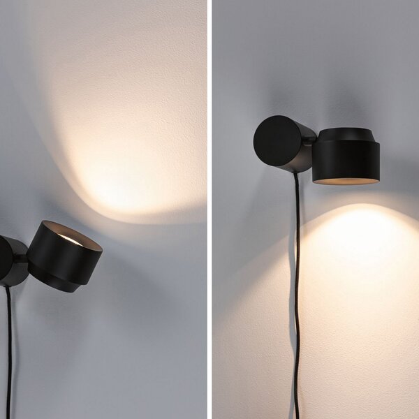 Stolové Lampa Paulmann, Puric Pane, stmievateľné, Čierna, Obývacia izba, Kov, Moderný
