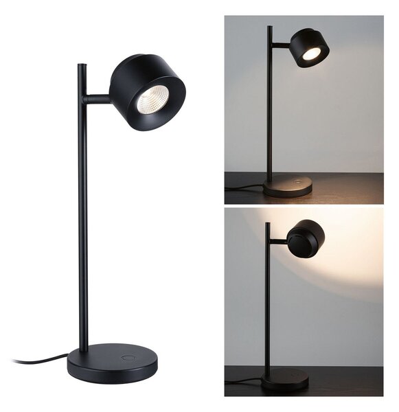 Stolové Lampa Paulmann, Puric Pane I, stmievateľné, Čierna, Obývacia izba, Kov, Moderný