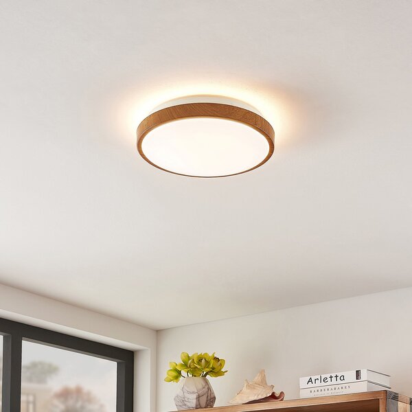 Stropné Lampa Lindby, Mendosa, Drevo, Obývacia izba, Plast, Moderný
