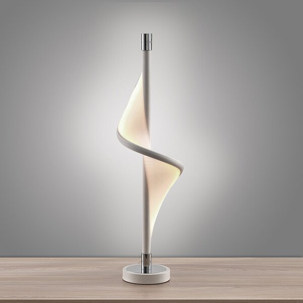 Stolové Lampa Lucande, Edano, stmievateľné, Biela, Obývacia izba, Tkanina / Textil, Moderný