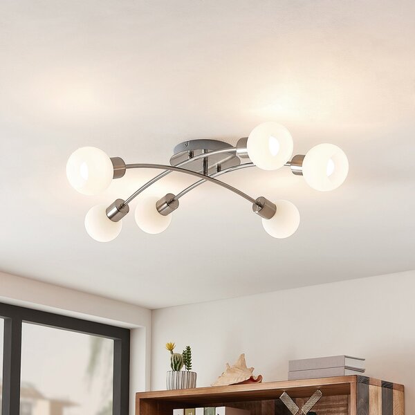 Stropné Lampa Lindby, Agmar, stmievateľné, Metalická, Obývacia izba, Kov, Moderný