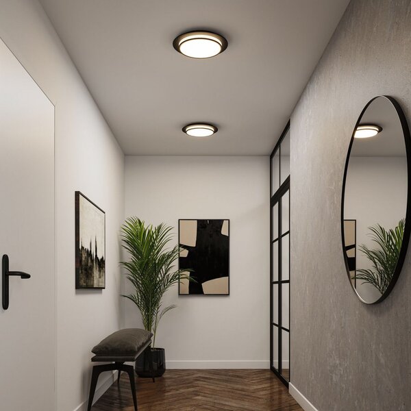 Stropné Lampa Paulmann, Egron, stmievateľné, Čierna, Obývacia izba, Kov, Moderný