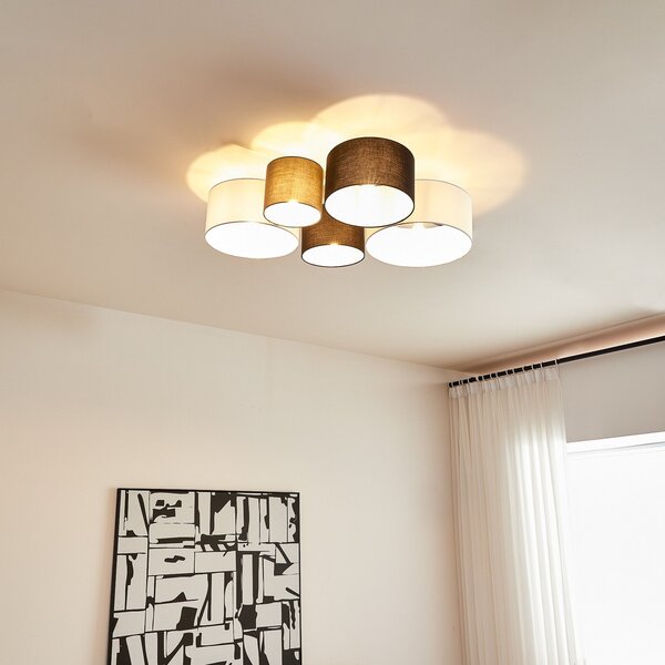 Stropné Lampa Lindby, Lettie, stmievateľné, Viacfarebná, Obývacia izba, Tkanina / Textil, Škandinávsky
