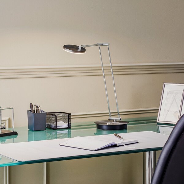 Stolové Lampa Lucande, Ensley, stmievateľné, Čierna, Obývacia izba, Kov, Moderný