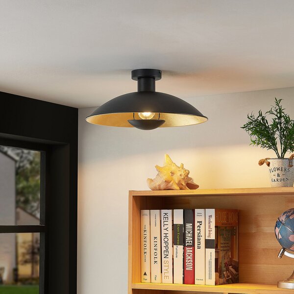 Stropné Lampa Lindby, Narisara, stmievateľné, Čierna, Obývacia izba, Kov, Moderný