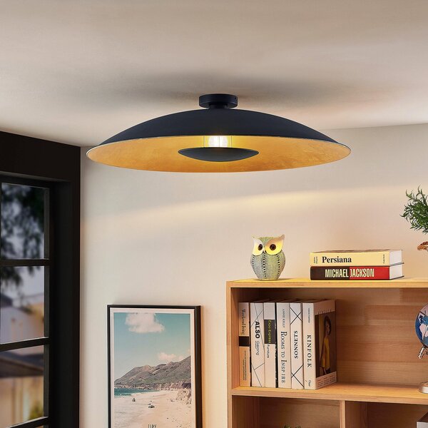 Stropné Lampa Lindby, Narisara, stmievateľné, Čierna, Obývacia izba, Kov, Moderný