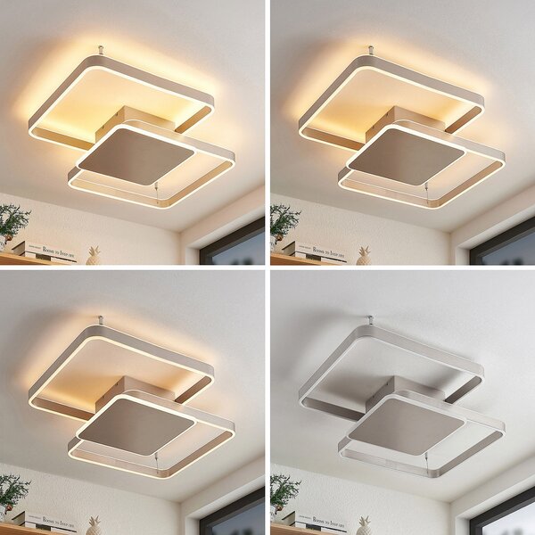 Stropné Lampa Lucande, Kadira, stmievateľné, Sivá, Obývacia izba, Kov, Moderný