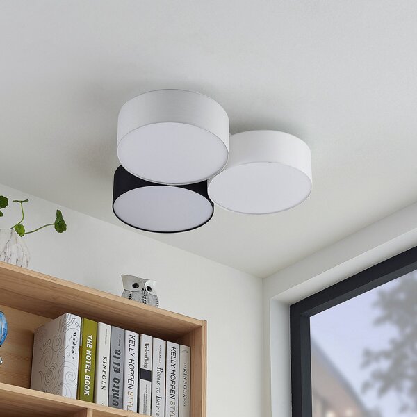 Stropné Lampa Lindby, Janita, stmievateľné, Viacfarebná, Obývacia izba, Tkanina / Textil, Moderný