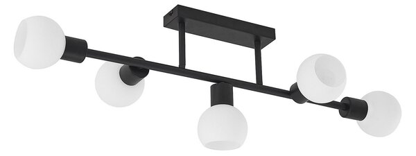 Stropné Lampa Lindby, Biscala, stmievateľné, Čierna, Obývacia izba, Kov, Moderný