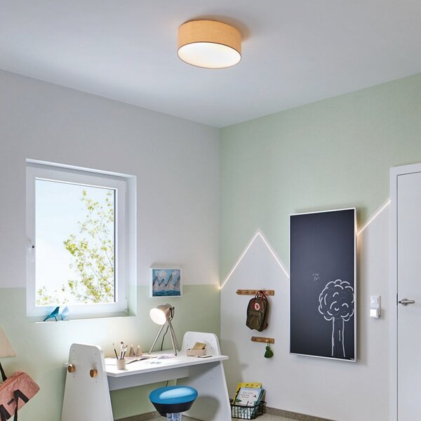 Stropné Lampa Paulmann, Mari, stmievateľné, Béžová, Obývacia izba, Tkanina / Textil