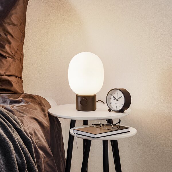 Stolové Lampa Audo Copenhagen, JWDA, stmievateľné, Čierna, Obývacia izba, Sklo, Dizajnový