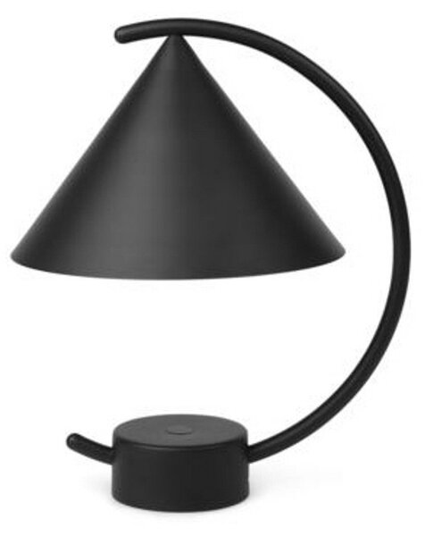 Stolové Lampa ferm LIVING, Meridian, stmievateľné, Čierna, Obývacia izba, Kov, Dizajnový