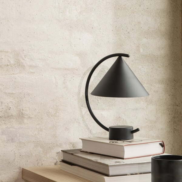 Stolové Lampa ferm LIVING, Meridian, stmievateľné, Čierna, Obývacia izba, Kov, Dizajnový