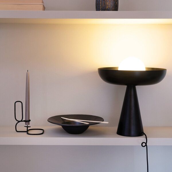 Stolové Lampa Dyberg Larsen, Ava, Čierna, Obývacia izba, Kov, Dizajnový