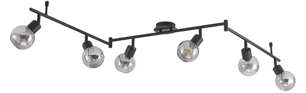 Stropné Lampa Lindby, Eridia, stmievateľné, Čierna, Obývacia izba, Kov, Moderný