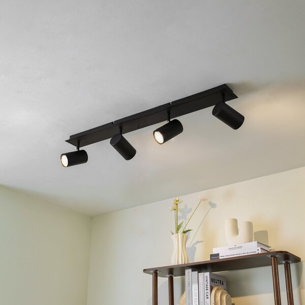 Stropné Lampa Lindby, Joffrey, stmievateľné, Čierna, Obývacia izba, Kov, Moderný