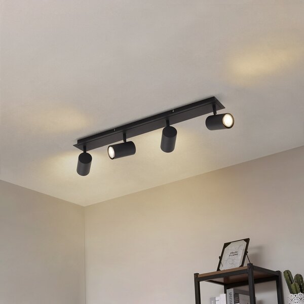 Stropné Lampa Lindby, Joffrey, stmievateľné, Čierna, Obývacia izba, Kov, Moderný