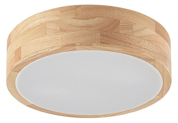Stropné Lampa Lindby, Tanju, stmievateľné, Drevo, Obývacia izba, Drevo, Rustikálny