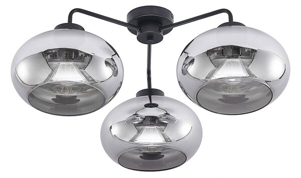 Stropné Lampa Lindby, Navidia, stmievateľné, Čierna, Obývacia izba, Kov, Moderný