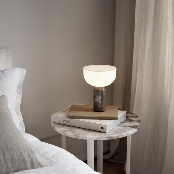 Stolové Lampa New Works, Kizu Portable, stmievateľné, Sivá, Obývacia izba, Mramor, Dizajnový
